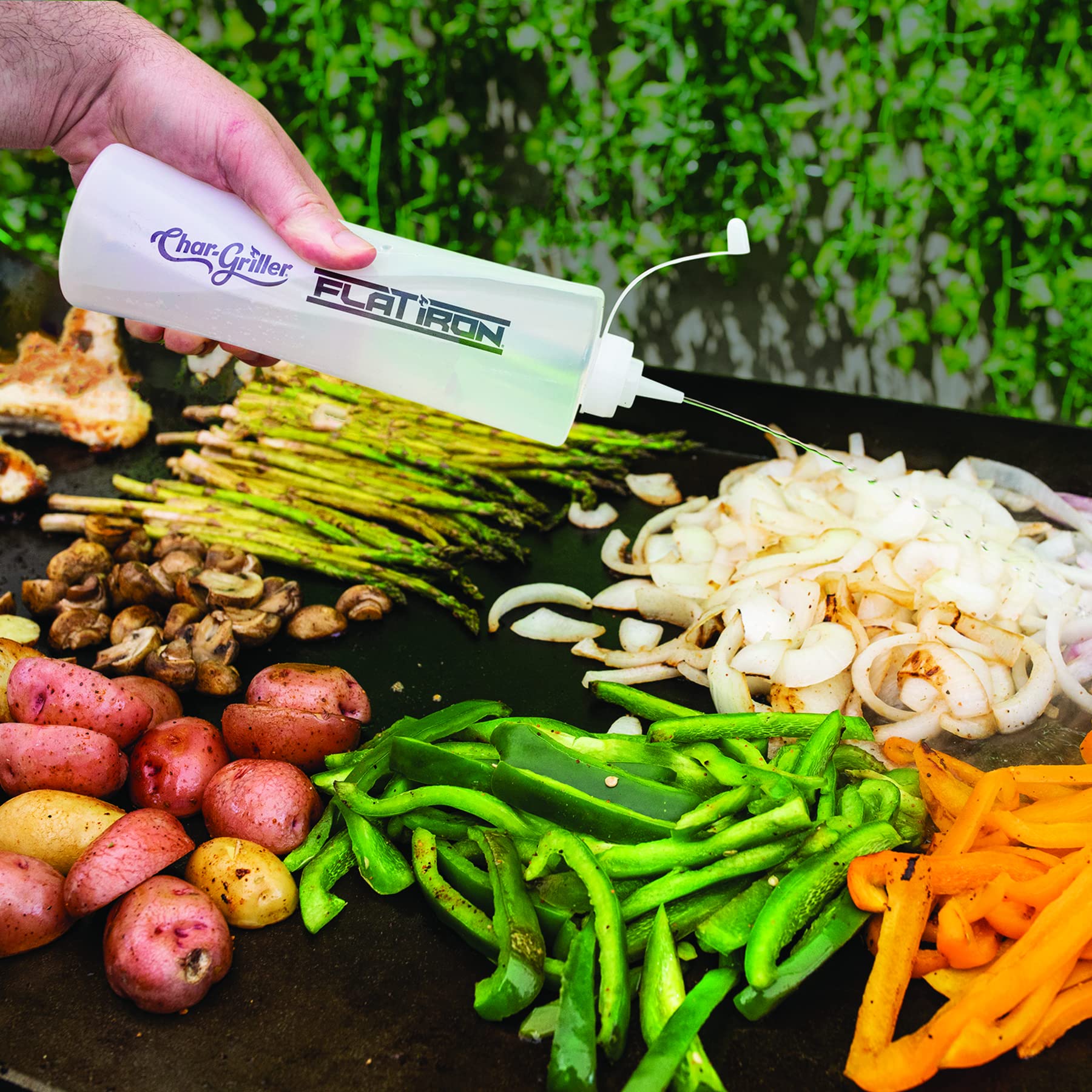 Char-Griller 8905 Stainless Steel Griddle Accessory Kit for Outdoor Grilling - Perfect for BBQ, Camping & Backyard Cooking