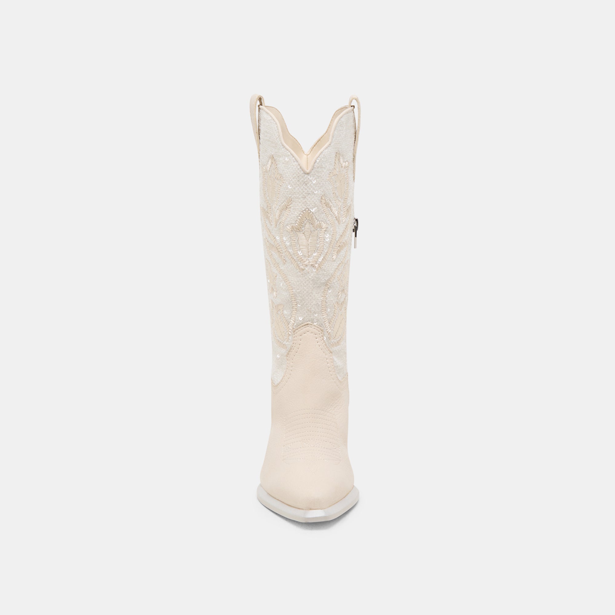 VORAH Pearl Boots - Women's Creme Sequin Ankle Boots for Party, Wedding & Evening Wear | Stylish & Comfortable Heels for Special Occasions