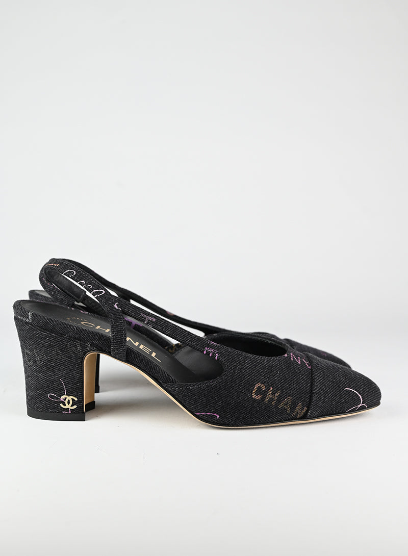 Chanel Denim Blue Slingback Heels - Size 36 | Women's Luxury Fashion Shoes for Work, Party & Special Occasions