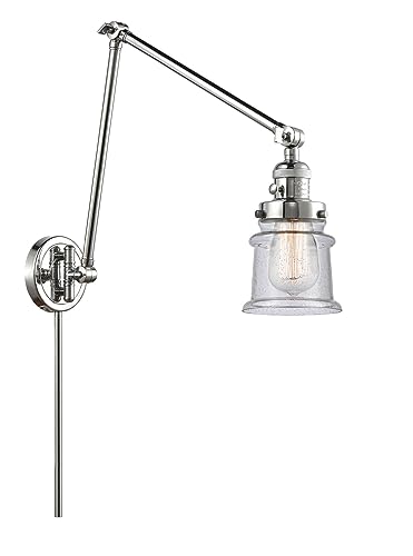 Innovations Lighting 238-PC-G184S Small Canton 1 Light Swing Arm Wall Sconce - Franklin Restoration Collection - Vintage Industrial Style for Bedroom, Living Room & Office Lighting