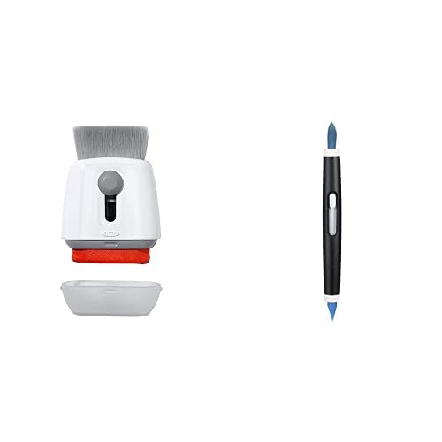 OXO Good Grips Sweep & Swipe Laptop Cleaner & Electronics Cleaning Brush Set - White, One Size - Perfect for Keyboard, Screen, and Device Cleaning at Home or Office
