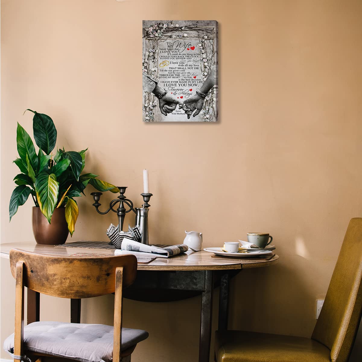 Hold Fizz Romantic Wall Art for Wife - 11x14 Inch - Perfect for Valentine's Day & Anniversary Gifts