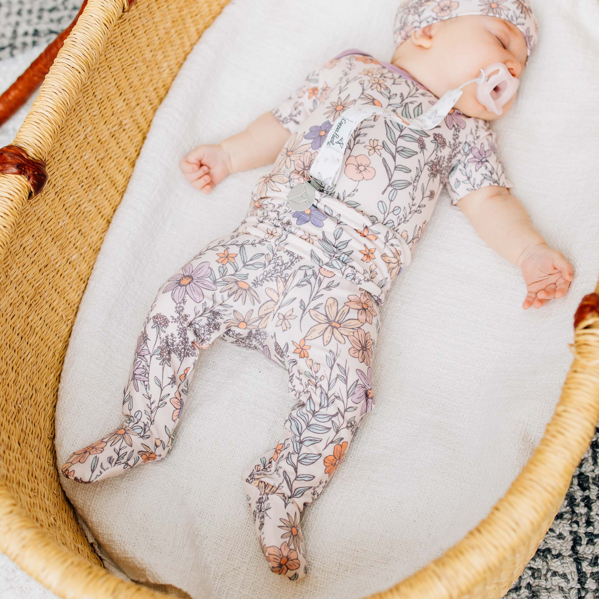 Soft Footed Baby Pants with Floral Print - Cozy Infant Leggings for Playtime & Sleep | Perfect for Crawling, Nursery & Photo Shoots