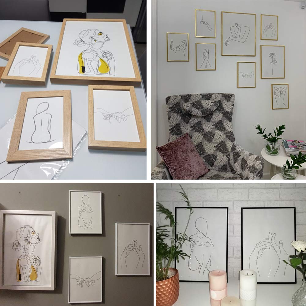 Abstract Women Line Drawing Body Painting - Nordic Modern Canvas Wall Art Prints - Set of 6 Unframed 8x10 Inches - Minimalist Simple Fashion Woman Art for Living Room, Bedroom & Office Decor