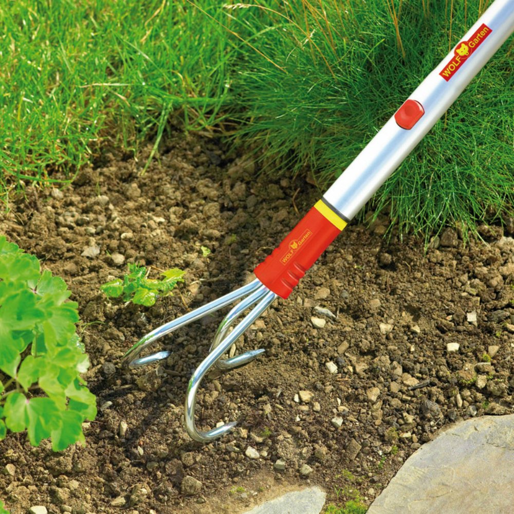 WOLF-Garten ZMA150 59-Inch Multi-Star Aluminum Handle - Lightweight Durable Garden Rake for Lawn Care, Leaf Cleanup, and Yard Maintenance