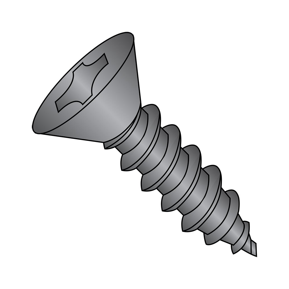 #10-16 Steel Sheet Metal Screws - Black Zinc, 1