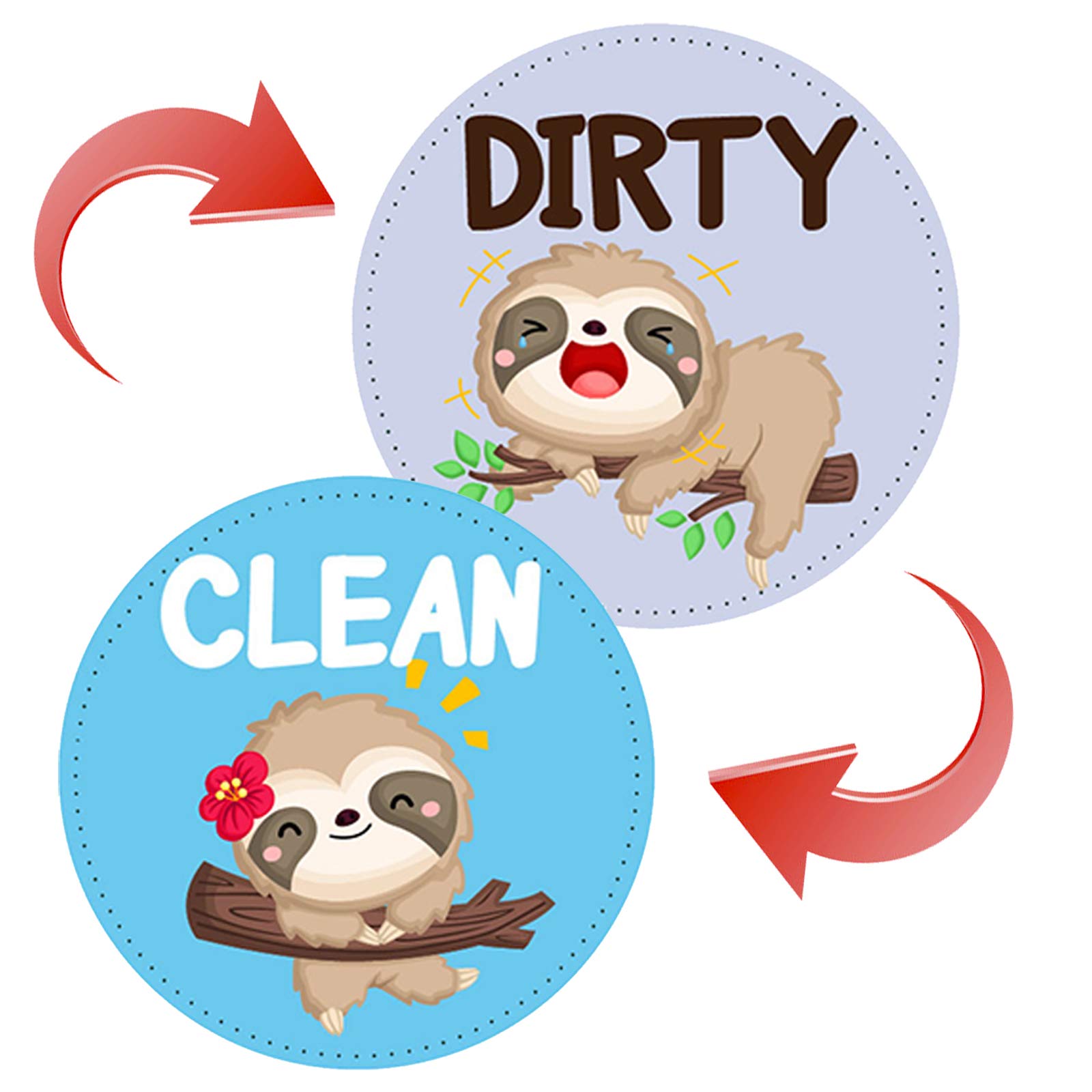 PASHOP Reversible Dishwasher Clean/Dirty Magnet Sign - Double Sided Flip Indicator for Dishwasher (3.5
