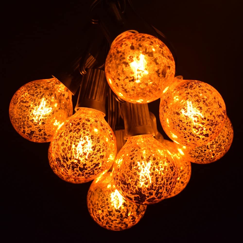 Hometown Evolution Gold Outdoor Patio String Lights - 10 ft with G40 Gold 1.6