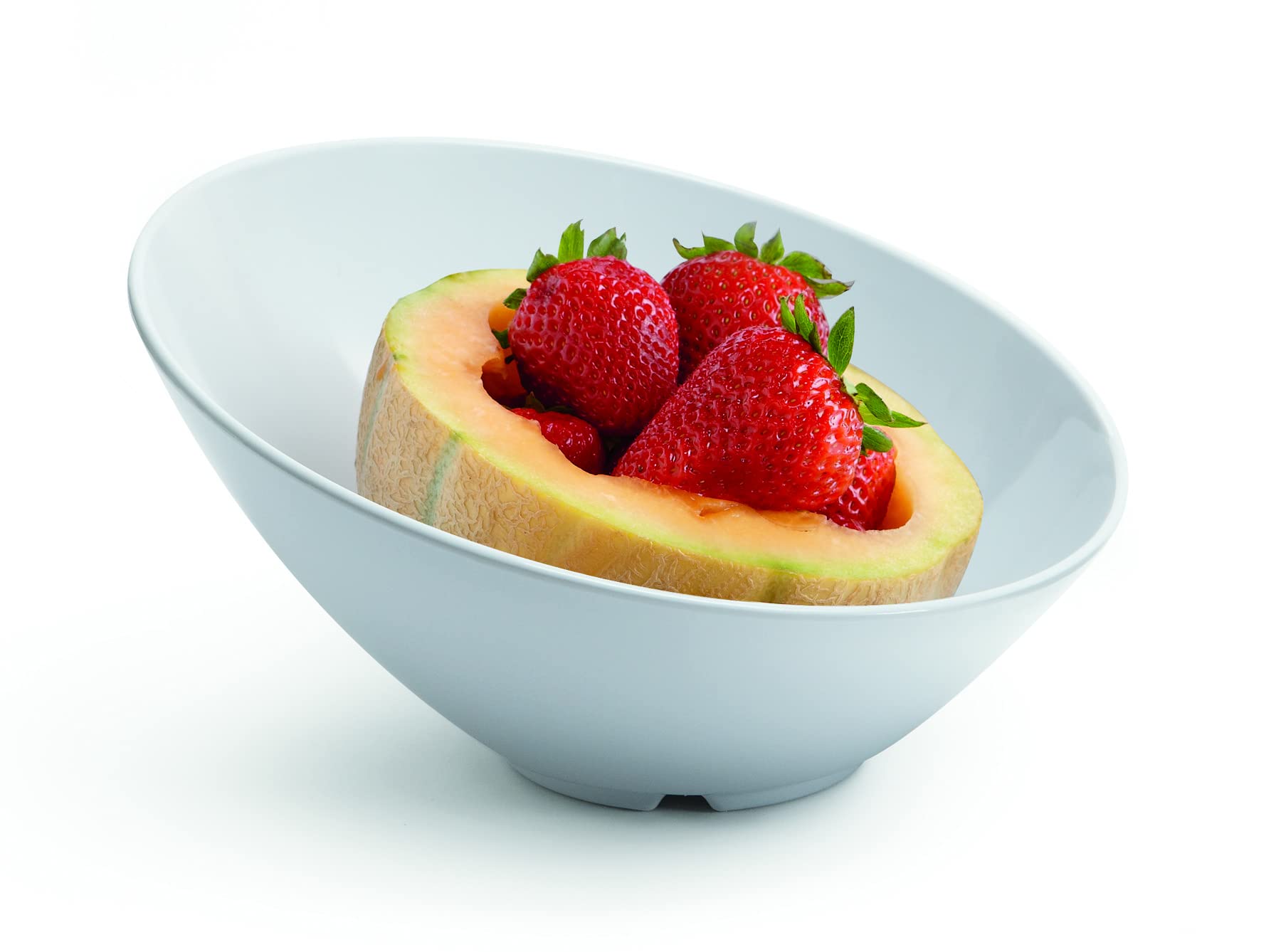 G.E.T. B-786-W White Angled Cascading Serving Bowl - 12 Ounce (6.5 Inch) - Perfect for Salads, Snacks, Pasta, Appetizers & Party Food Display - Elegant Tableware for Dining, Entertaining & Home Decor