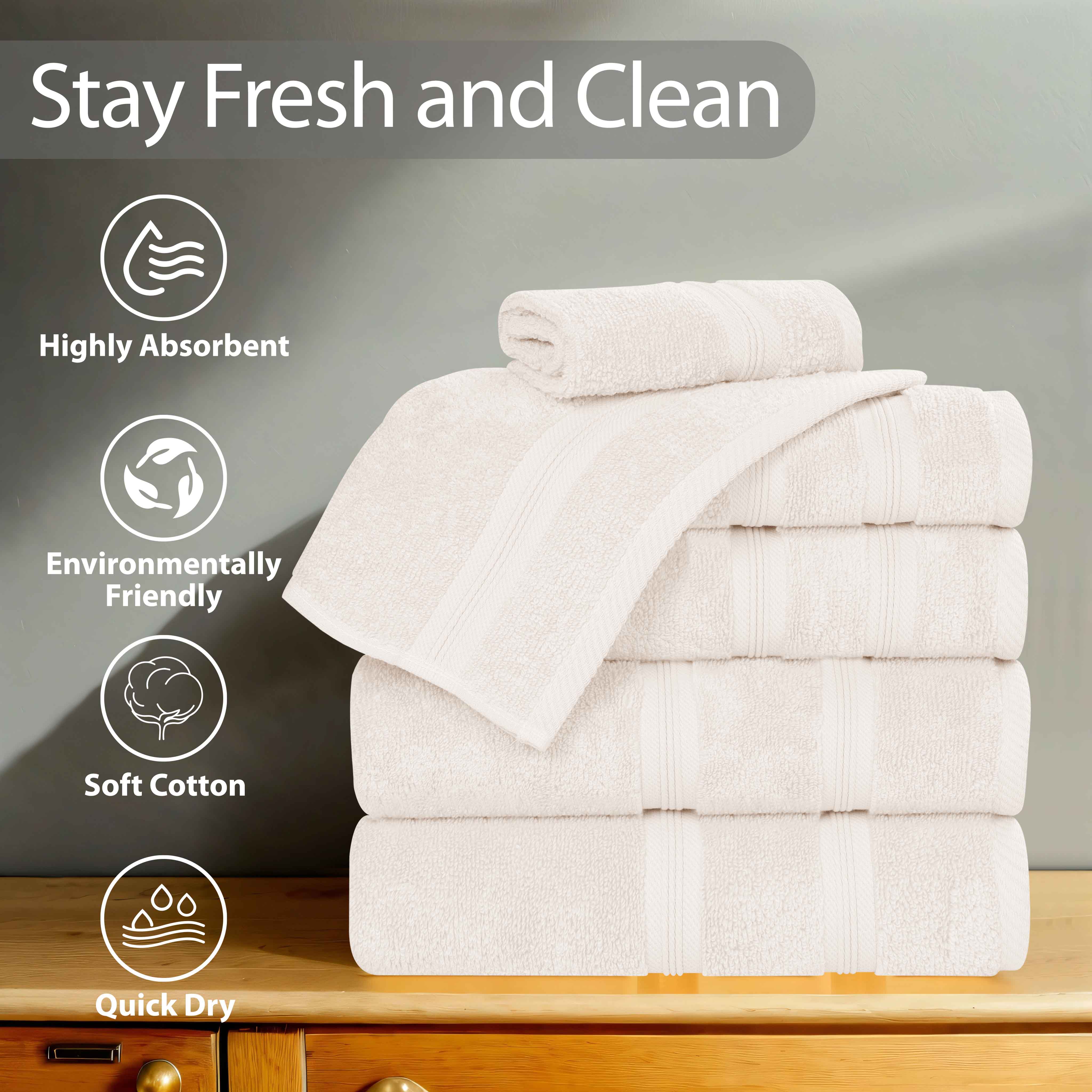 Premium Smart Dry Zero Twist Cotton Bath Towels Set of 2 - Ultra Soft, Absorbent Medium Weight Bath Sheets for Spa, Gym & Luxury Home Use