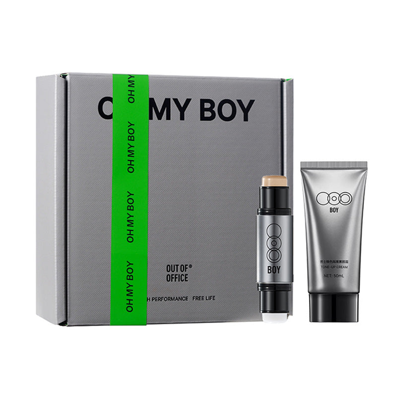 OUT OF OFFICE Men’s Undetectable Makeup Set - Natural Looking Concealer & Foundation Kit for Daily Use, Date Night & Professional Events