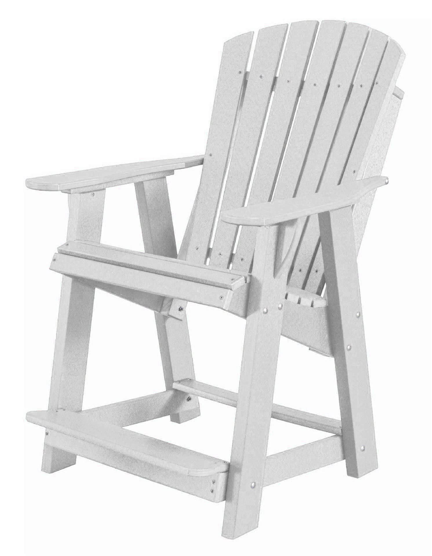 Premium Wildridge Heritage Poly High Fan Back Adirondack Chair - Weather-Resistant White Outdoor Patio Furniture for Garden, Poolside & Backyard Relaxation