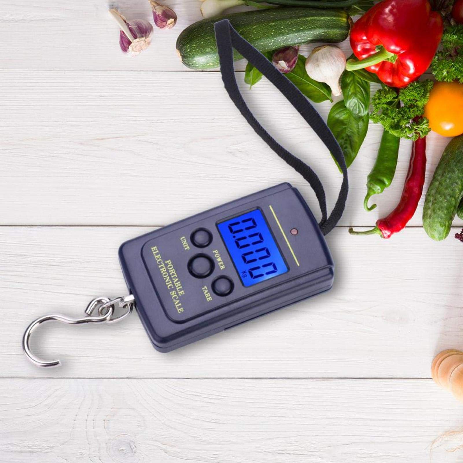VGEBY Digital Fishing Scale 40kg/88lb Portable Hanging Scale with Hook - Accurate Electronic Weighing Tool for Fishing, Luggage, Hunting, and Outdoor Activities (Battery Not Included)