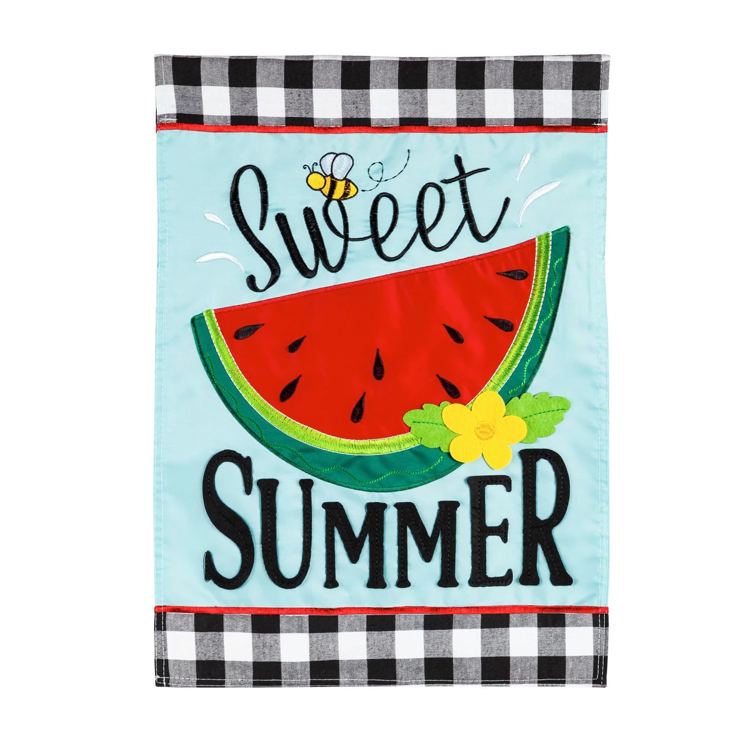 Sweet Summer Watermelon Garden Applique Flag - Decorative Outdoor Patriotic Banner for Porch, Yard, and Garden Decor