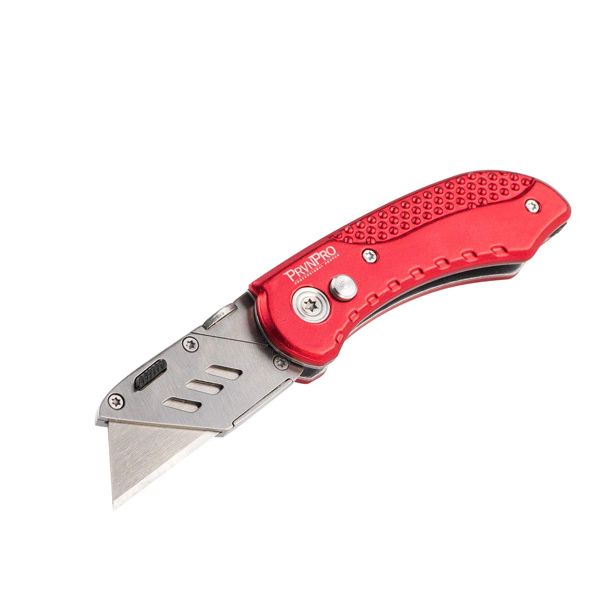 Heavy Duty Folding Utility Knife with Belt Clip - Compact Pocket Knife for Camping, Hiking, Outdoor Survival & Everyday Carry (Red)