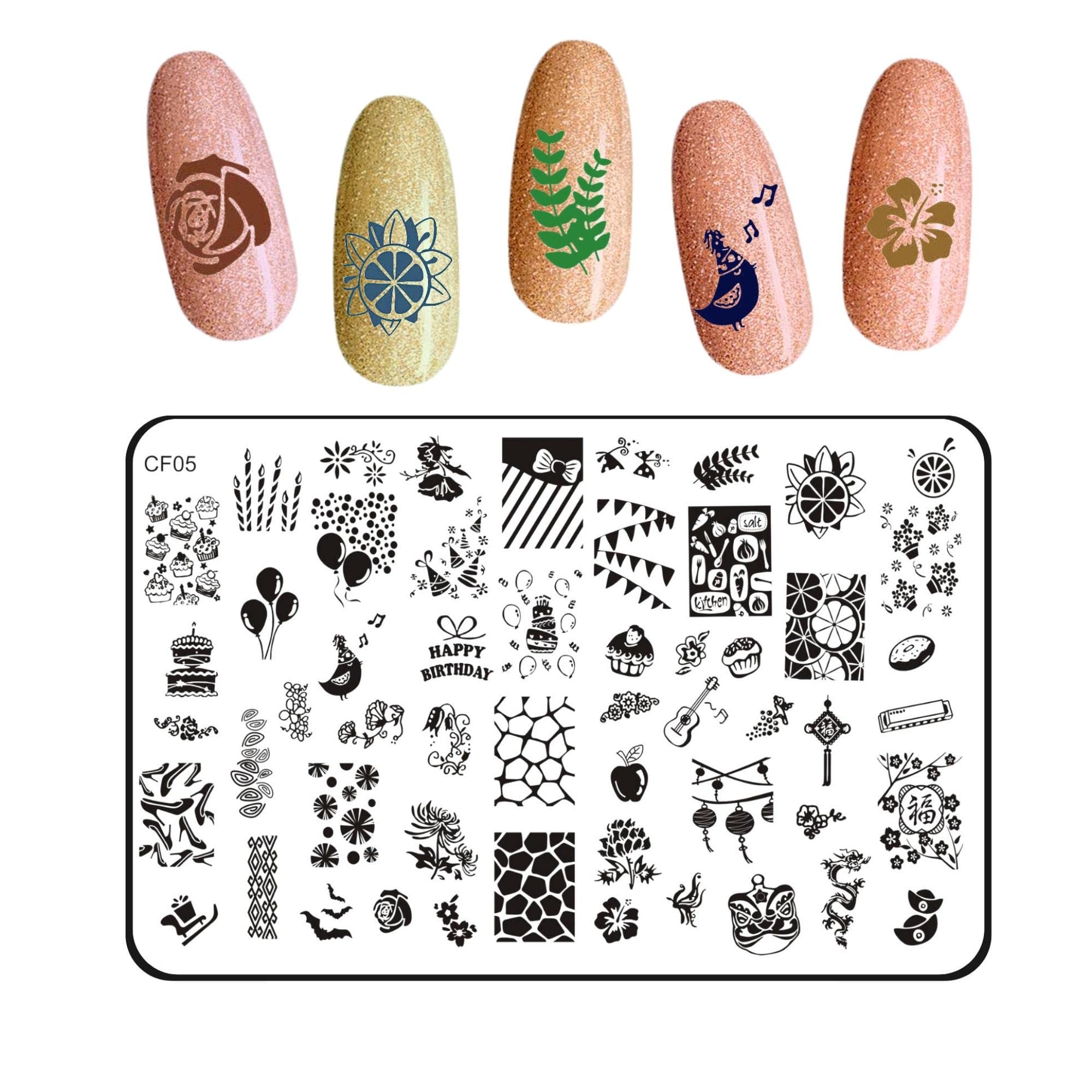 RoyalKart Professional Nail Art Stamping Kit with Stamper & Dotting Tools - DIY Manicure Set for Salon-Quality Nail Designs (CF05) - Perfect for Home Nail Art, Salon Professionals & Gift Giving