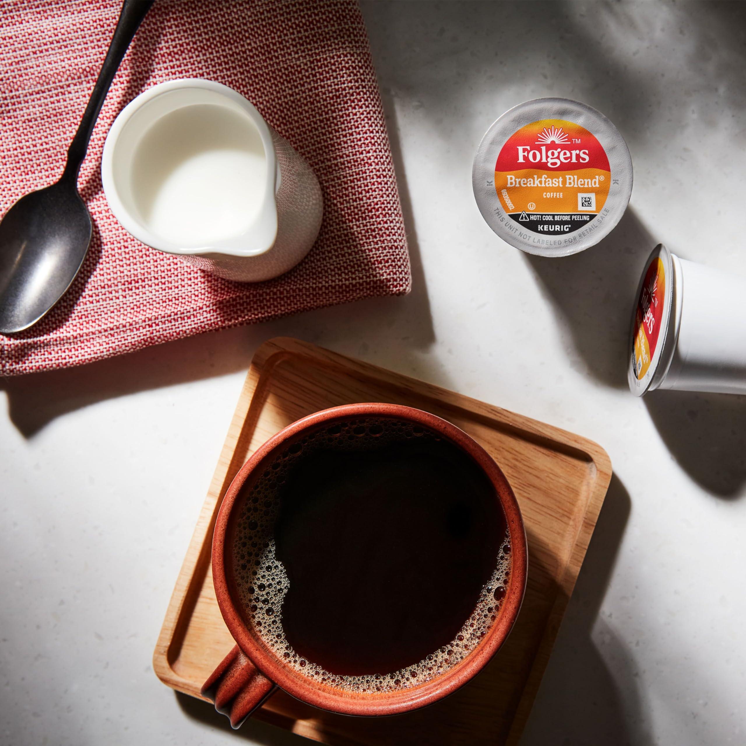 Folgers Breakfast Blend Mild Roast Coffee - 72 Keurig K-Cup Pods for Keurig Brewers | Smooth & Balanced Flavor | Perfect for Morning Coffee at Home or Office