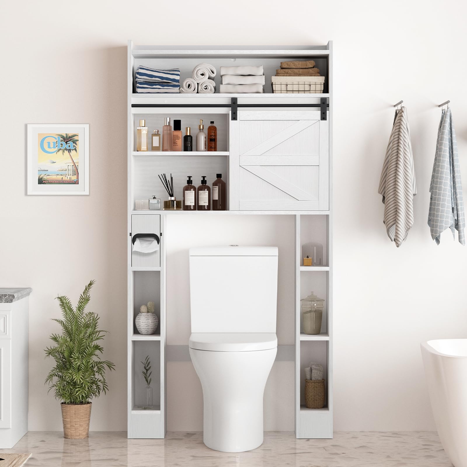 White Over The Toilet Storage Cabinet - 32.5