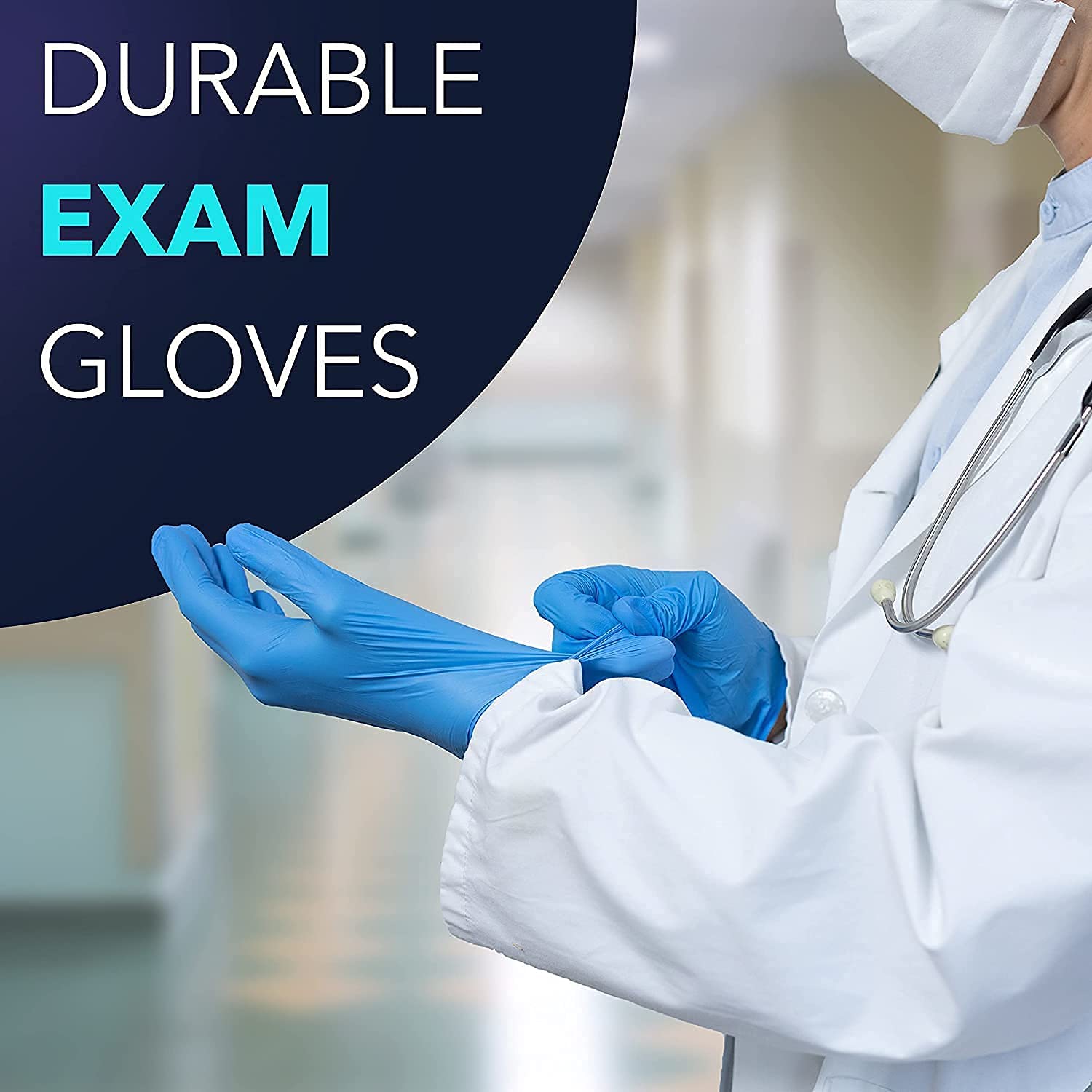 Style Setter Powder-Free Nitrile Disposable Exam Gloves - 300 Count, Latex-Free Medical Gloves for Healthcare, Food Handling & Cleaning - FDA Approved, Comfortable & Durable Protective Gloves
