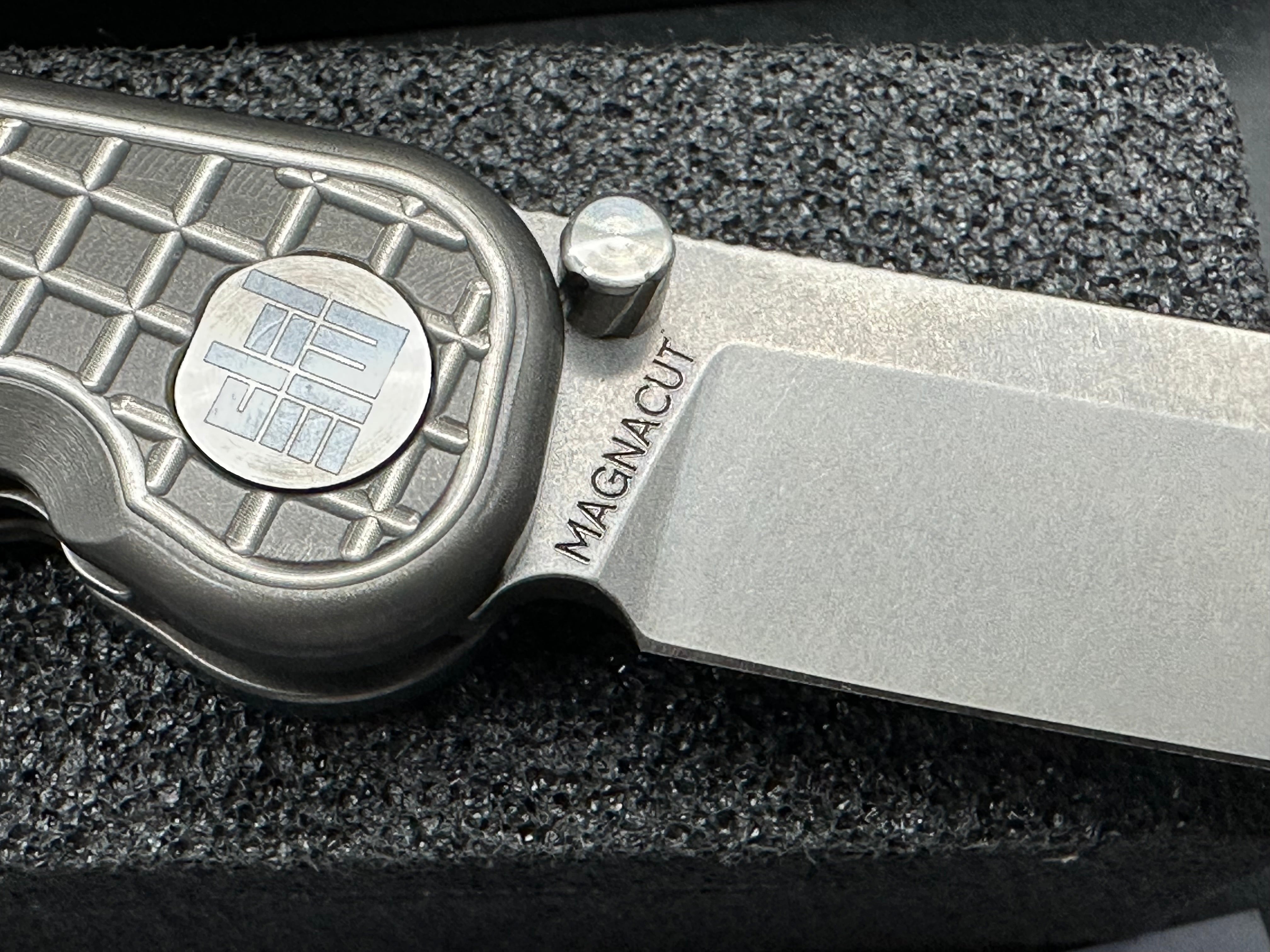 Premium Tactile Rockwall Folder Knife - Darkwash Finish with Monkey Edge FRAG Pattern | EDC Pocket Knife for Outdoor, Camping & Everyday Carry
