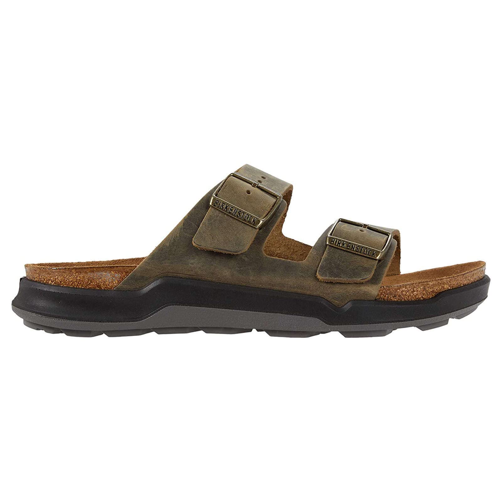 Birkenstock Arizona Sandals for Women - Open Back Comfort Footbed in Khaki Oil Leather | Perfect for Casual Wear, Travel & Summer Outfits