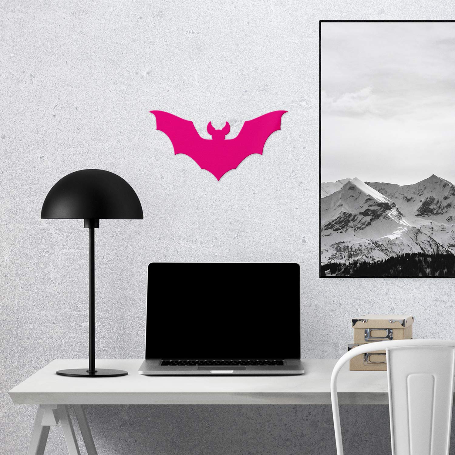 Premium Waterproof Vinyl Decal Stickers (Set of 2) - Pink BAT Silhouette Design for Laptop, Phone, Helmet, Car Window, Mug & Wall Decor | Durable Adhesive for Indoor & Outdoor Use