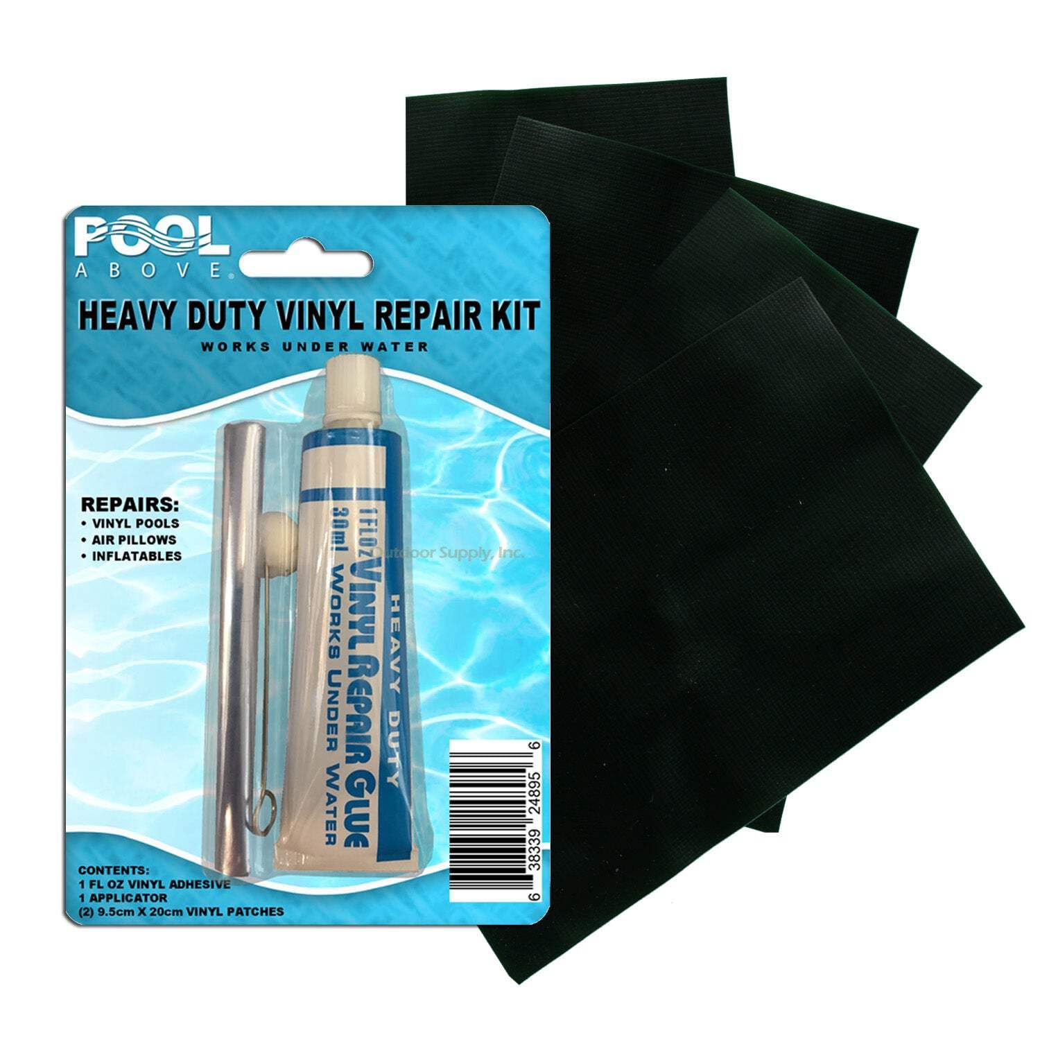 Heavy Duty Vinyl Repair Patch Kit with Adhesive Glue - Waterproof Repair for Inflatables, Boats, Kayaks, Air Mattresses | Perfect for Outdoor, Camping & Emergency Fixes