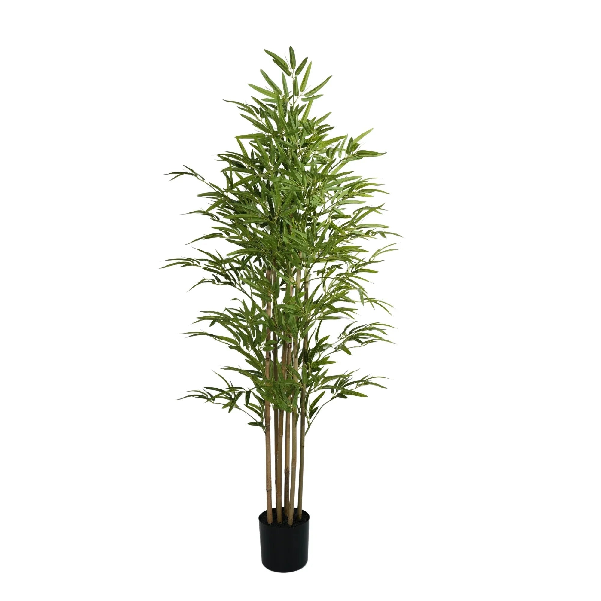 Premium Artificial Bamboo Plant with Real Touch Leaves - 150cm Tall Natural Trunk for Home & Office Decor, Zen Garden, and Asian-Inspired Interior Design