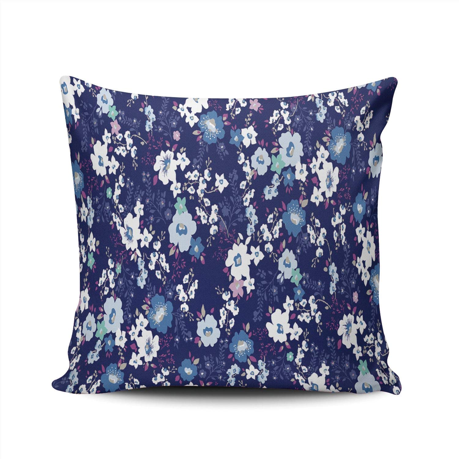 Premium MUKPU Blue and White Floral Throw Pillow Covers 24x24 Inches - Hidden Zipper Decorative Square Pillow Cases with Double-Sided Printing | Perfect for Sofa, Bedroom & Living Room Decor