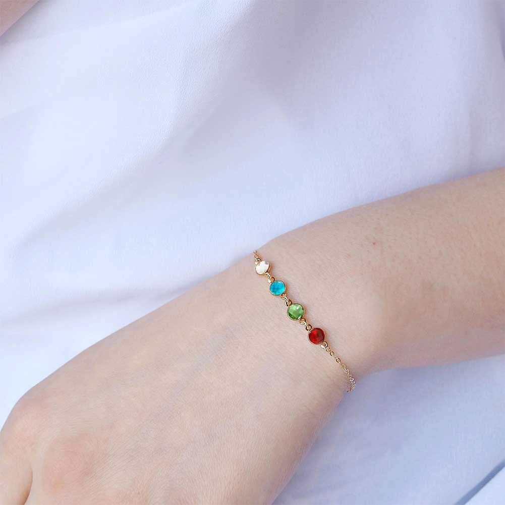 Personalized Birthstone Bracelets for Women - Custom Sterling Silver Mother Daughter Jewelry Set - Perfect Gift for Mother's Day, Birthday & Anniversary - Ideal for Family Bonding & Special Occasions