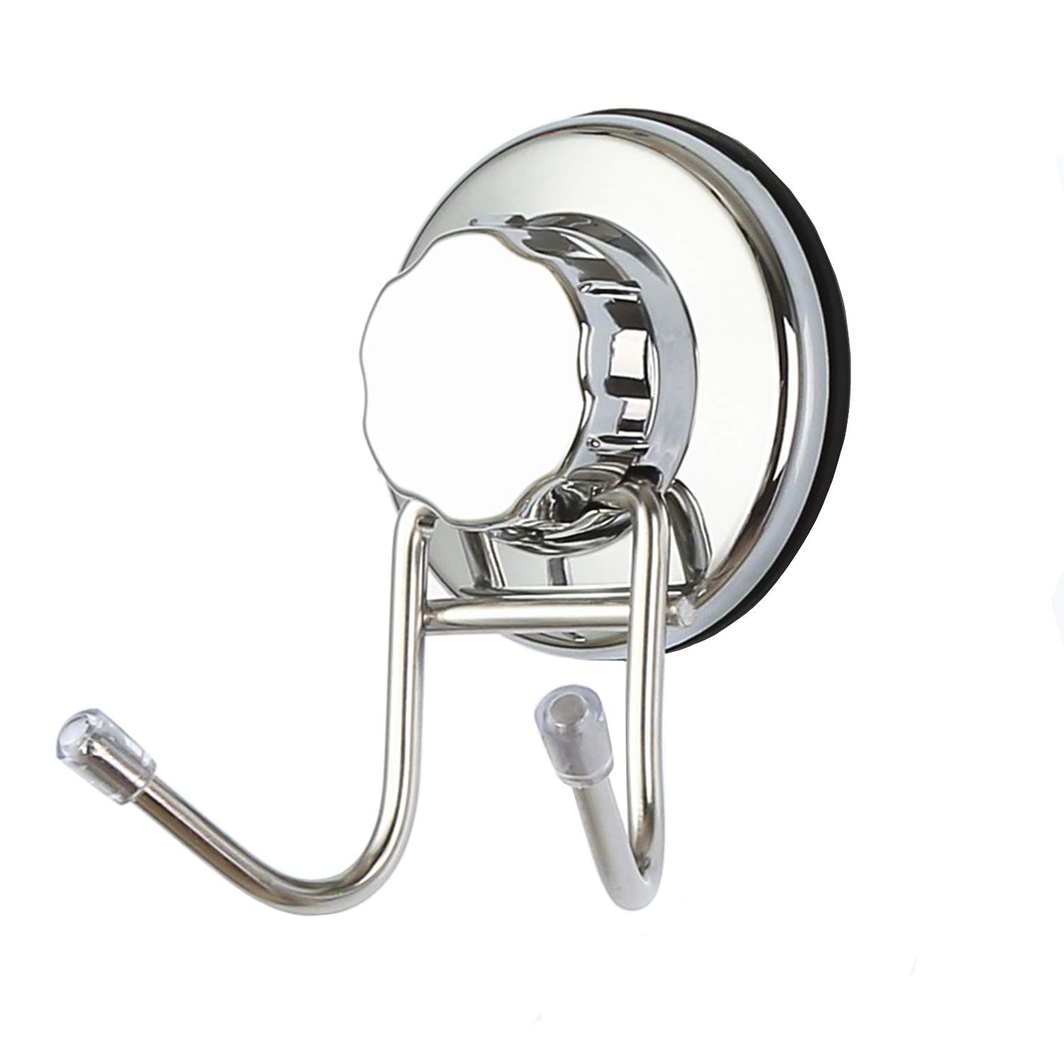 Stainless Steel Suction Cup Hooks - Heavy Duty Damage-Free Hooks for Towels, Robes, Bags & Kitchen Tools (2 Pack) - Perfect for Bathroom, Kitchen & Home Organization