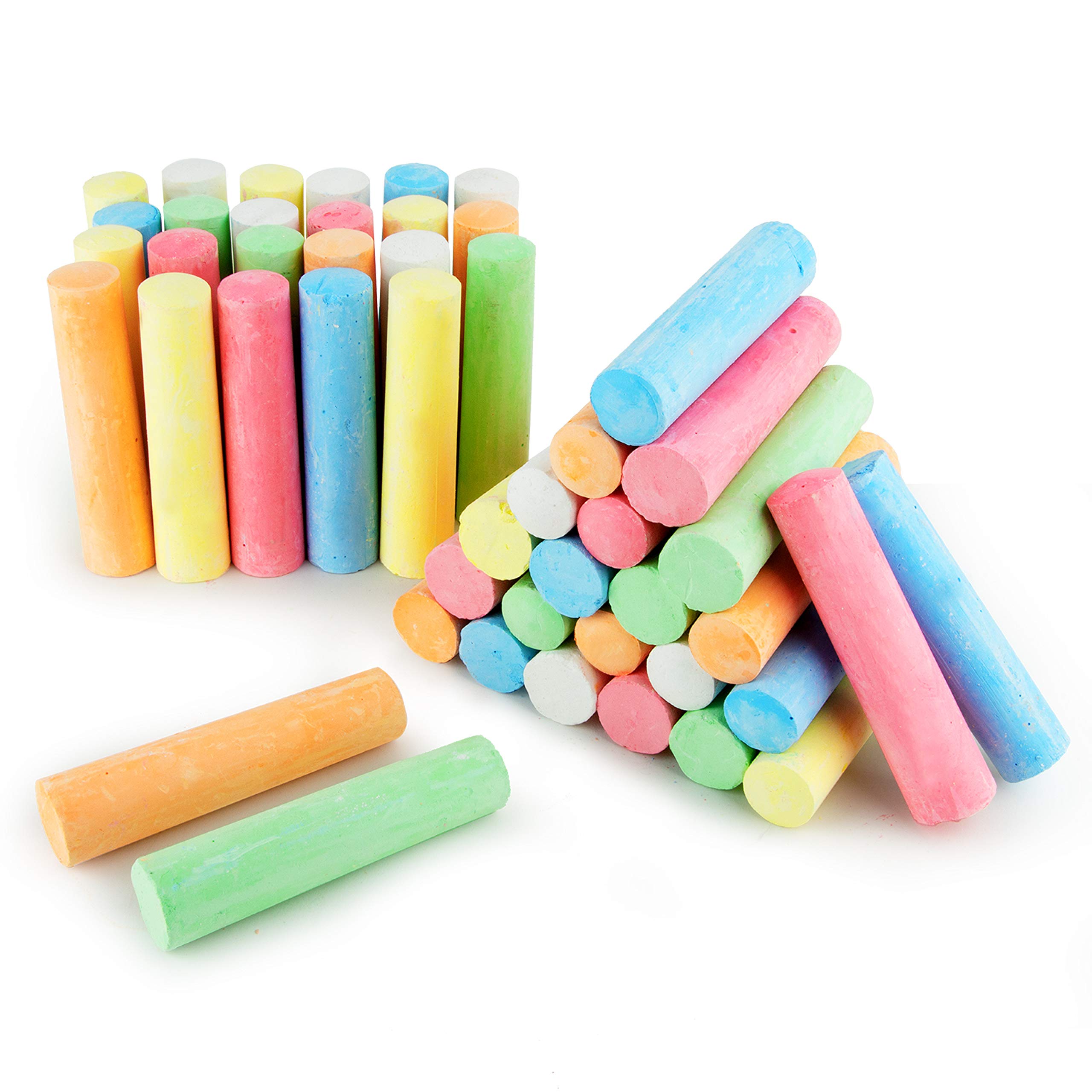 Boley Jumbo Sidewalk Chalk - 48 Piece Non-Toxic Outdoor Chalk Set in Vibrant Colors - Washable Giant Chalk for Kids - Perfect for Driveway Art, Playground Fun & Outdoor Learning Activities