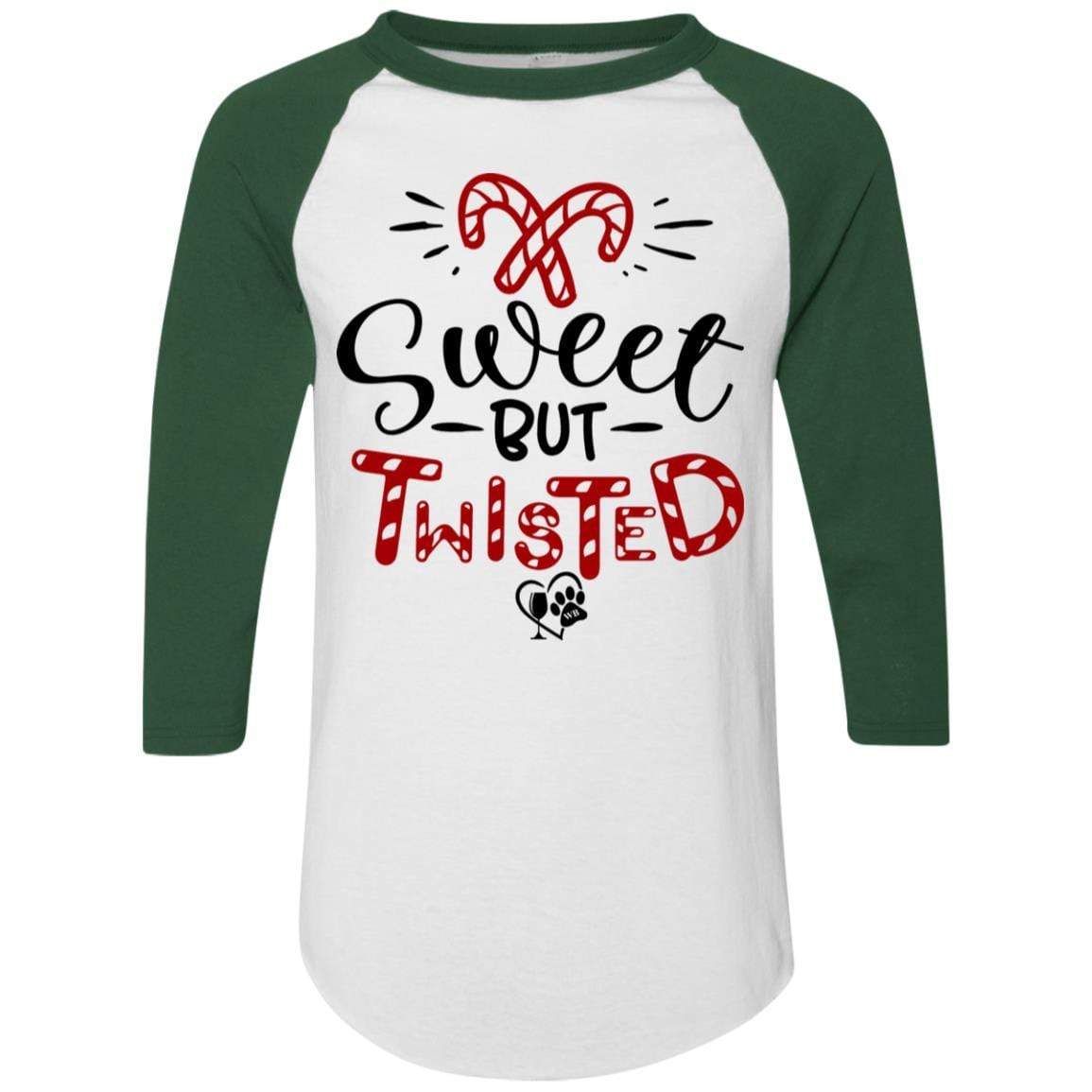Sweet But Twisted Colorblock Raglan Jersey - Women's Long Sleeve Baseball Tee for Christmas & Holiday Parties - Cozy Casual Pullover for Festive Gatherings & Winter Outfits