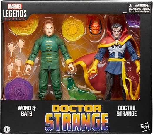 Marvel Legends Series Doctor Strange, Wong and Bats Action Figure Multipack - Amazon Exclusive Collectible Set for Marvel Fans & Movie Lovers - Perfect for Display, Gifts, and Comic Book Collections
