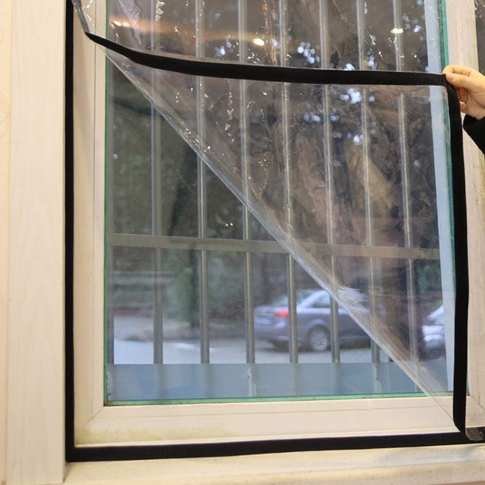 YAYADU Transparent Window Film - Insulation, Dust Proof, Windproof & Soundproof Sticker with Tape for Patio Doors, Pet Cages (400x300cm, Clear) - Perfect for Home, Office & Winter Weather Protection
