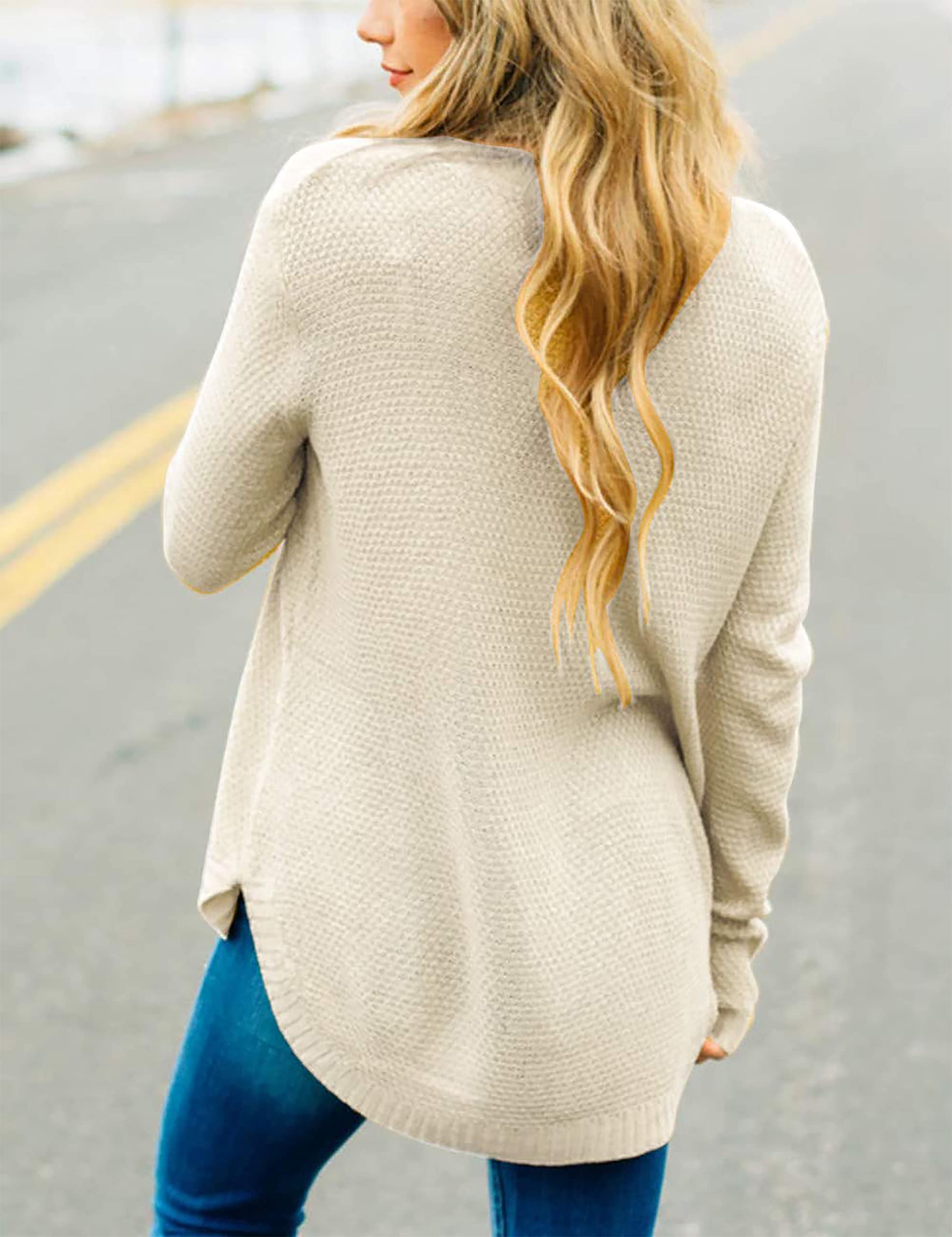 Timuspo Women's Oversized Knit Sweater - Long Sleeve Crew Neck Pullover for Casual Wear