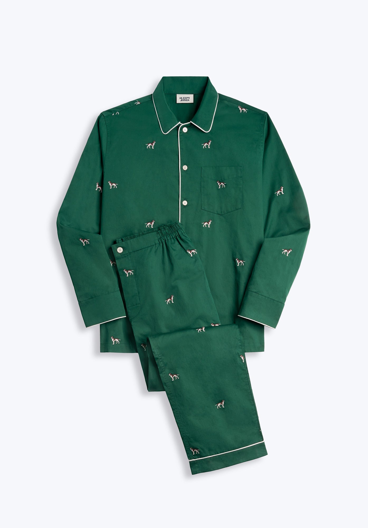 Henry Embroidered Hounds Pajama Set - Soft Cotton Sleepwear for Men & Women | Perfect for Cozy Nights, Lounging & Gift Giving