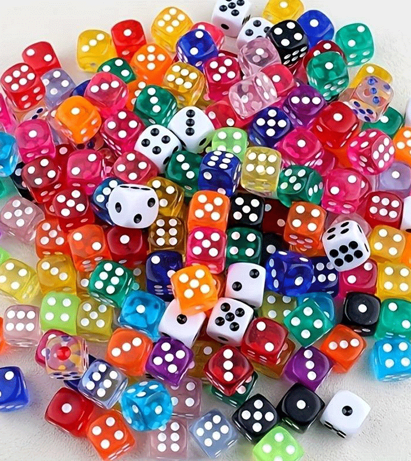 Mini Acrylic Lucky Charm Dice Beads for Jewelry Making, DIY Crafts, and Tabletop Gaming Accessories