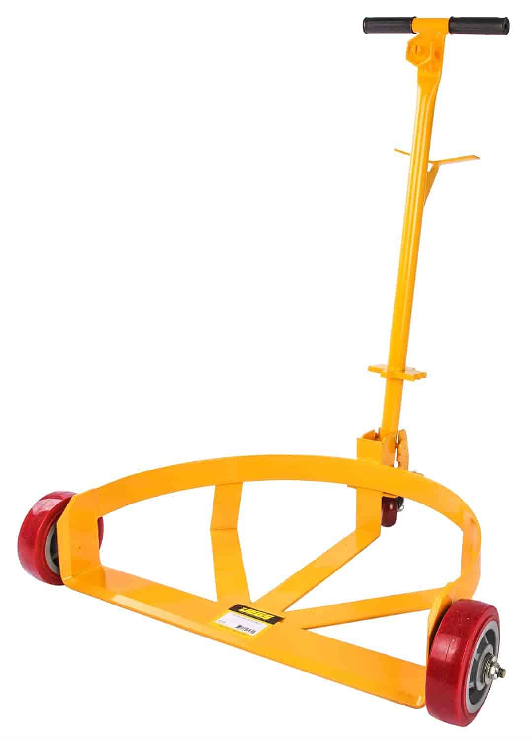 JEGS 80239 Heavy Duty 55 Gallon Steel Drum Caddy with 4 Swivel Wheels - Industrial Drum Dolly for Easy Transport & Storage - Perfect for Garage, Warehouse, and Workshop Use
