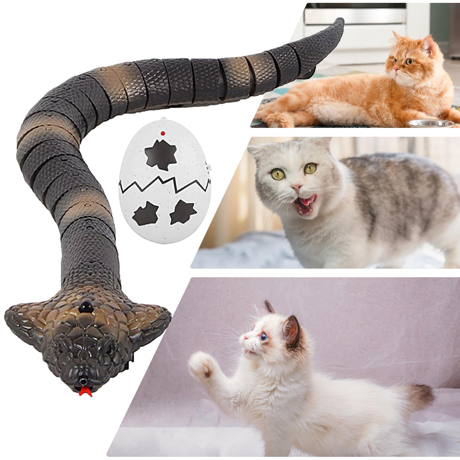 Remote Control Electric Snake Toy - Smart RC Animal Toy with Dual Sensor & Obstacle Avoidance for Kids & Adults - Perfect for Halloween Pranks, Pet Training & Interactive Play
