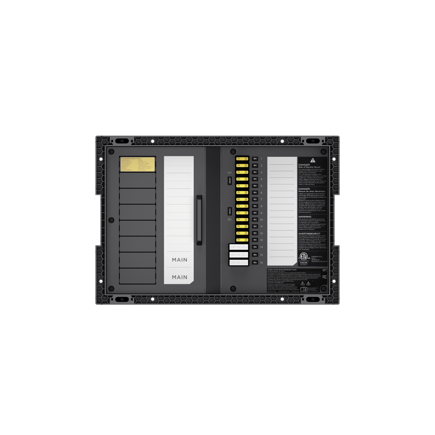 EcoFlow 30A/50A Smart Distribution Panel for RV & Off-Grid Power - AC/DC Power Management System for Solar Generators & Home Backup