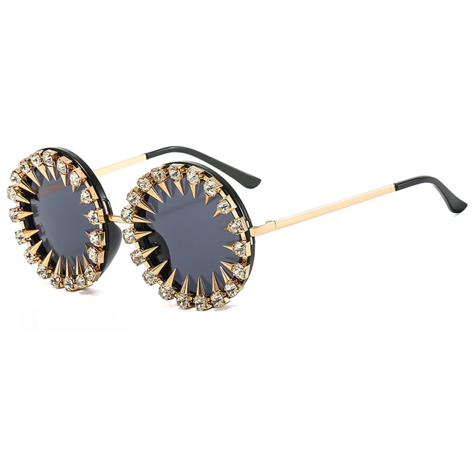 Willochra 2022 Steampunk Prom Party Sunglasses – Vintage Round Clear Lens Eyeglasses for Men & Women | Cosplay, Costume, Halloween, Themed Parties & Retro Fashion Accessories
