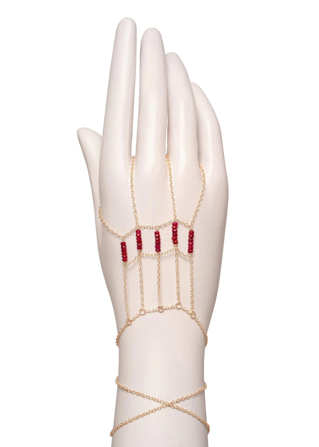 Lion's Gate Gemstone Hand Chain Bracelet - Elegant Boho Beaded Wrist Jewelry for Women - Perfect for Yoga, Meditation, and Festival Fashion Accessories