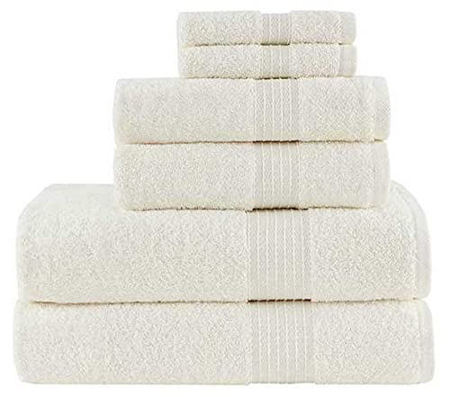 Premium 6-Piece Cotton Bath Towel Set - Ultra Soft & Absorbent Towels for Bathroom, Spa, and Gym - Luxury Towel Collection for Home & Hotel Use
