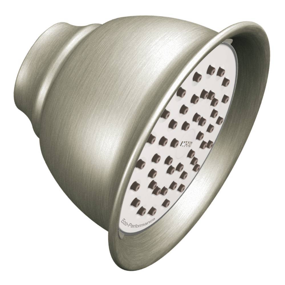 Moen 6302EPBN 4-3/8 Inch Eco Performance Single Function Shower Head in Brushed Nickel - Water Saving & High Pressure for Bathroom & Spa Experience