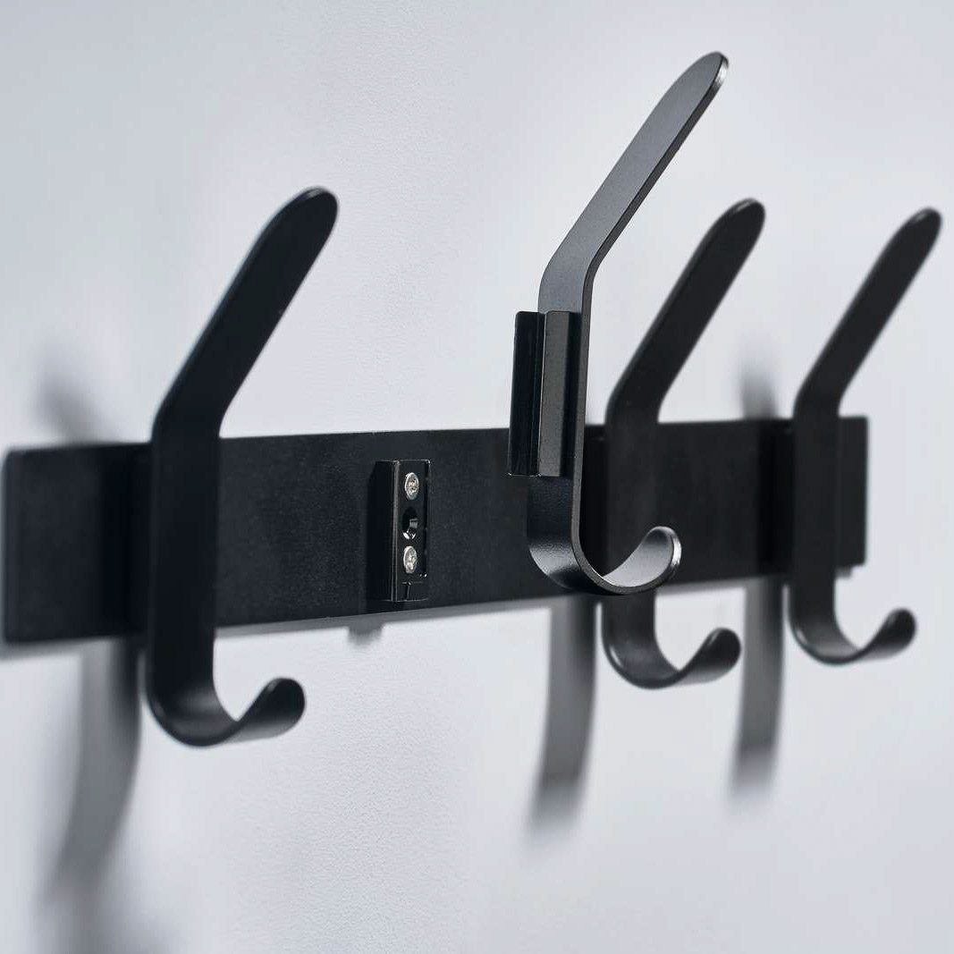 ZONE DENMARK A Rack Coat/Towel Rack - Premium Black Wall-Mounted Organizer for Bathroom, Kitchen & Entryway Storage