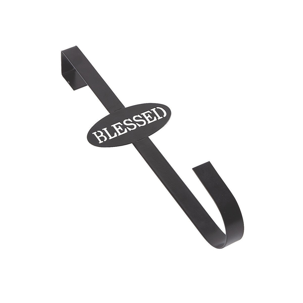 Blessed Metal Wreath Door Hanger - Elegant Black Wall Decor for Home & Office - Perfect for Christmas, Thanksgiving & Year-Round Home Decoration