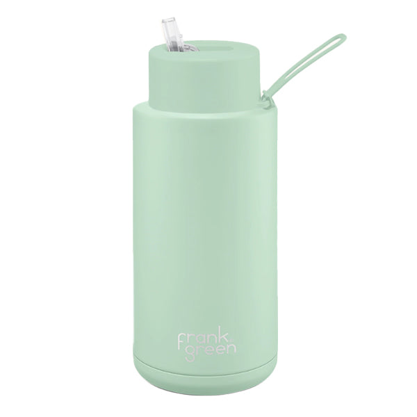 Frank Green Ceramic Reusable Water Bottle - 18oz Leakproof Vacuum Insulated Stainless Steel Travel Mug for Hot & Cold Drinks - Perfect for Office, Gym, Hiking and Outdoor Activities