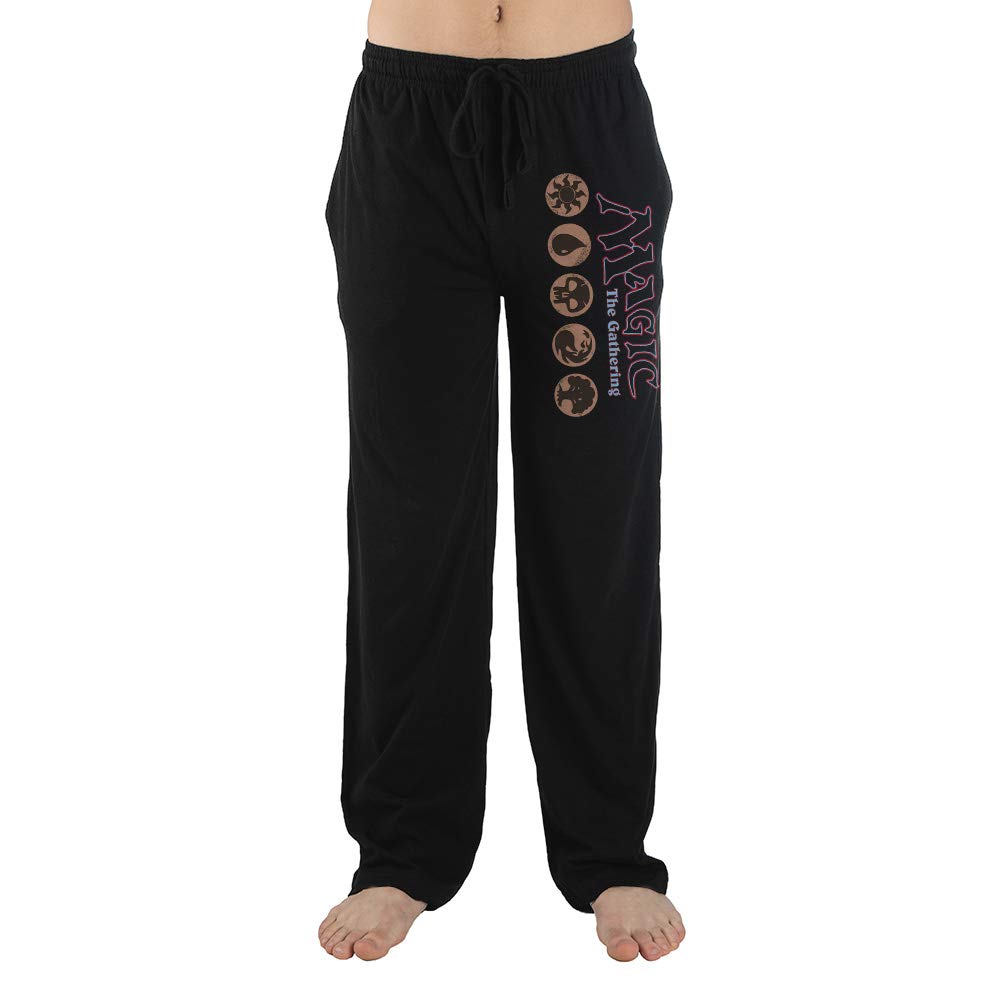 Magic The Gathering Men's Black Sleep Pajama Pants - Comfortable Gaming Lounge Pants for MTG Fans, Card Game Enthusiasts & Nightwear - Perfect for Sleepovers, Gaming Nights & Relaxing at Home