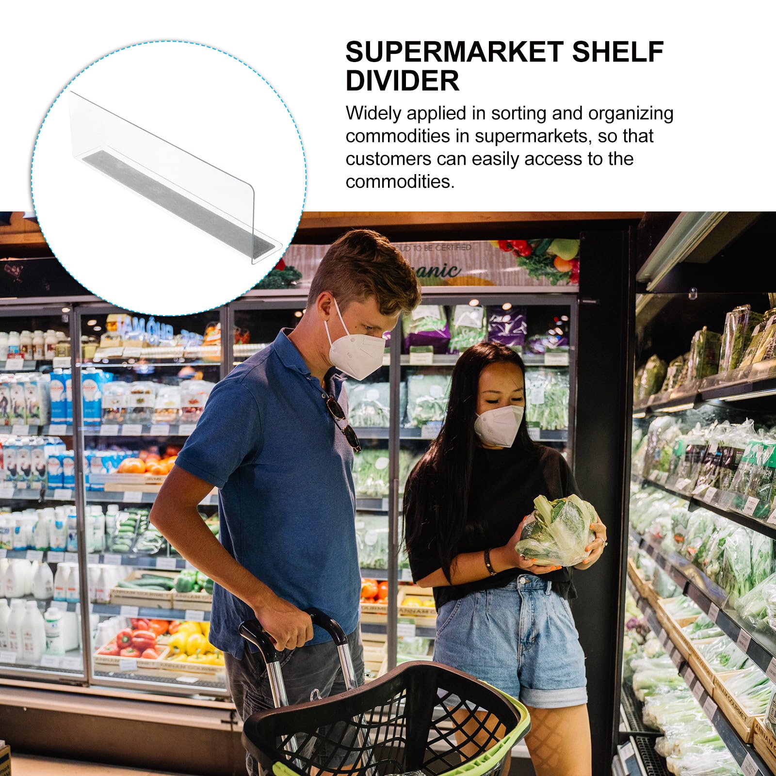 6pcs Clear Acrylic Magnetic Shelf Dividers - 6CM Closet Organizer for Supermarket & Retail Store - Perfect for Pantry, Wardrobe, and Store Display Organization